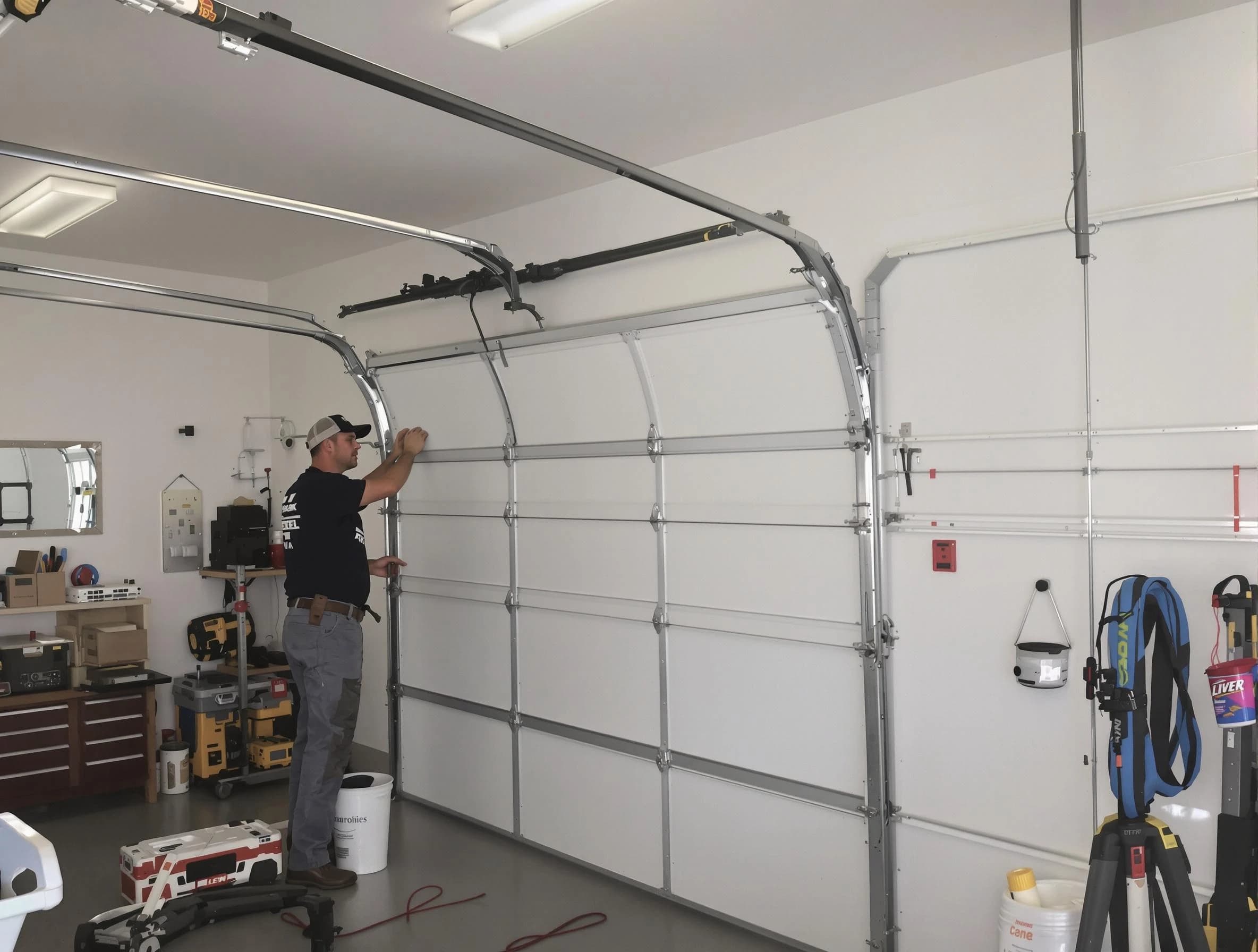 Pittsburgh Garage Door Repair team installing new garage door in Pittsburgh