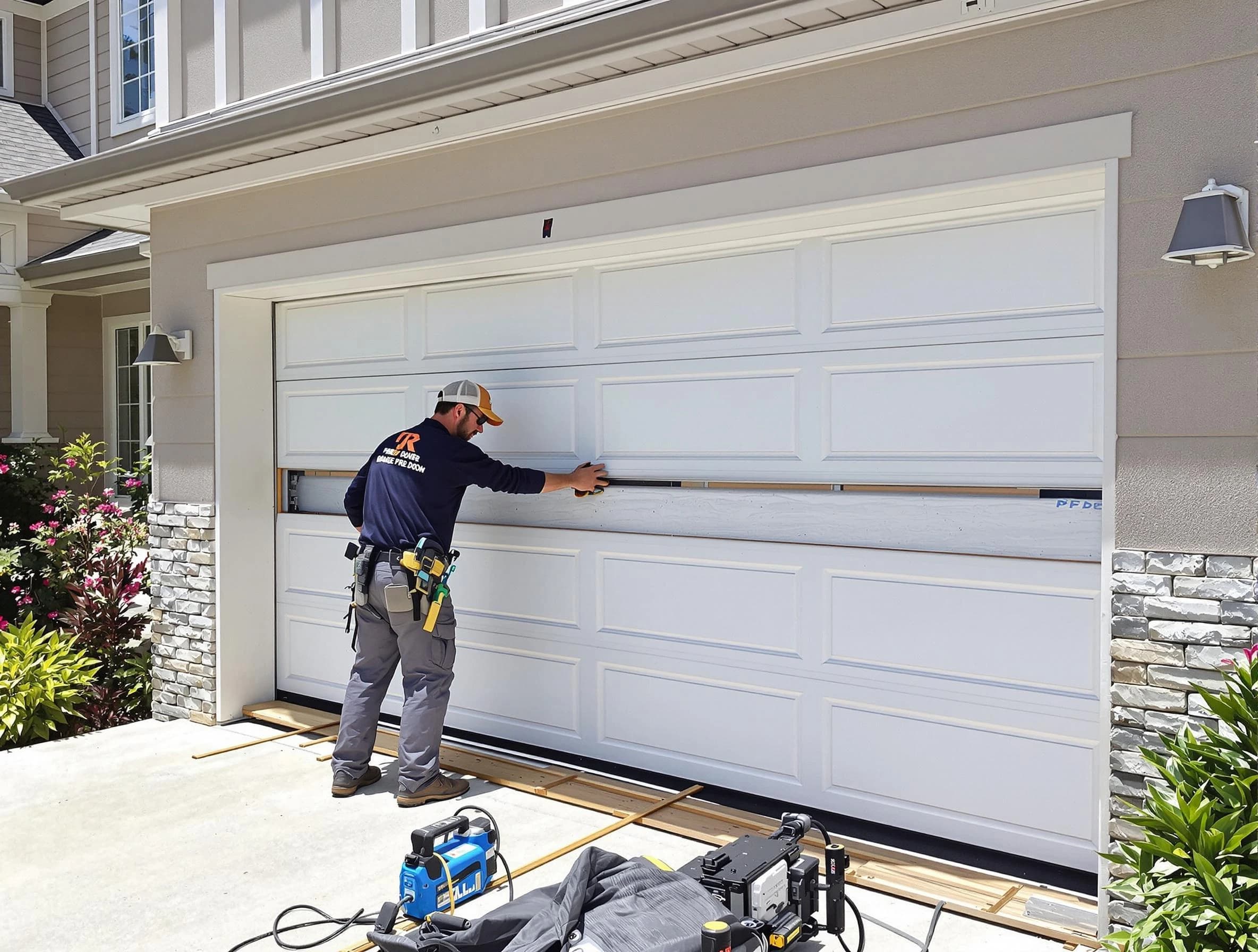 Pittsburgh Garage Door Repair team performing complete garage door replacement at Pittsburgh residence
