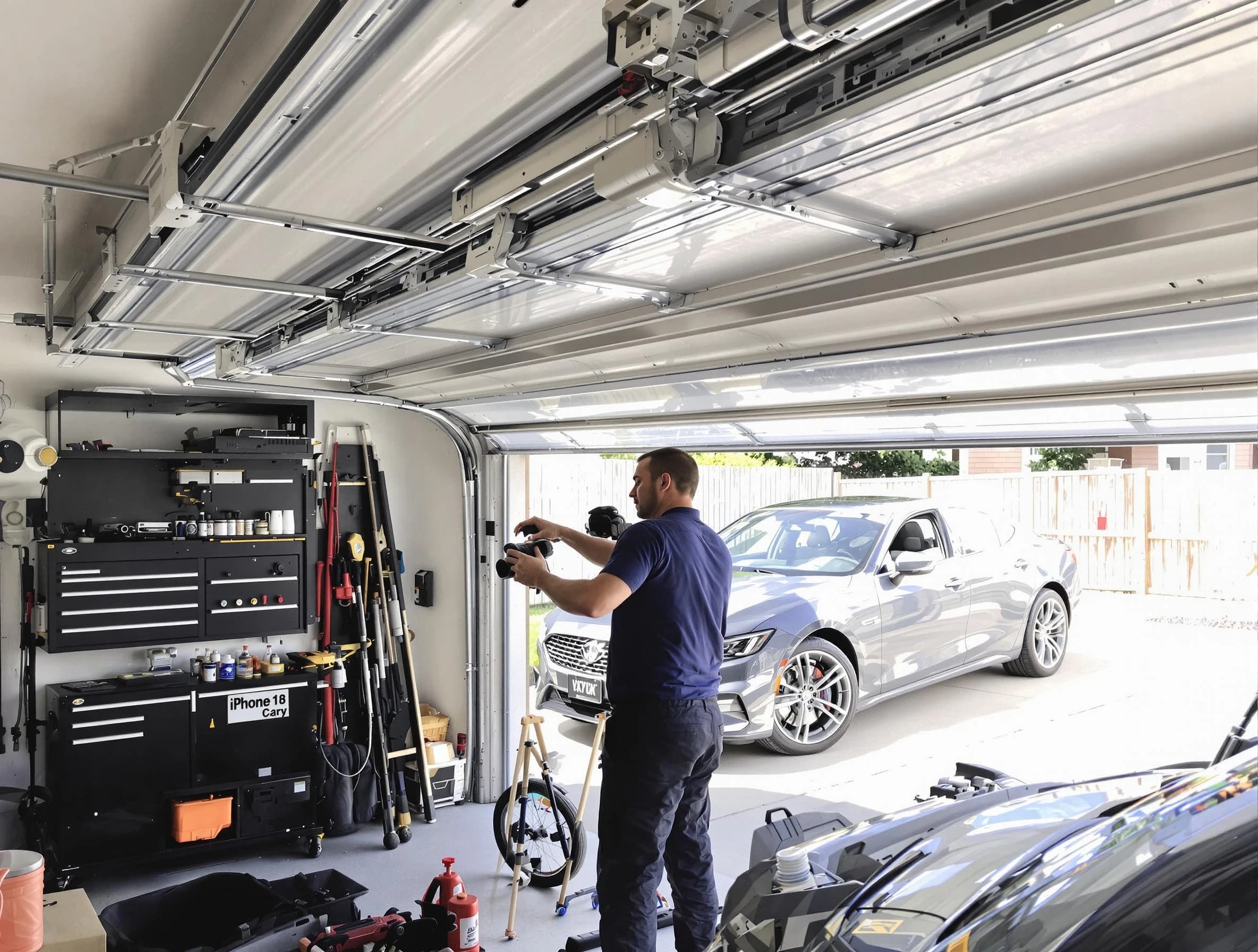 Pittsburgh Garage Door Repair technician fixing noisy garage door in Pittsburgh