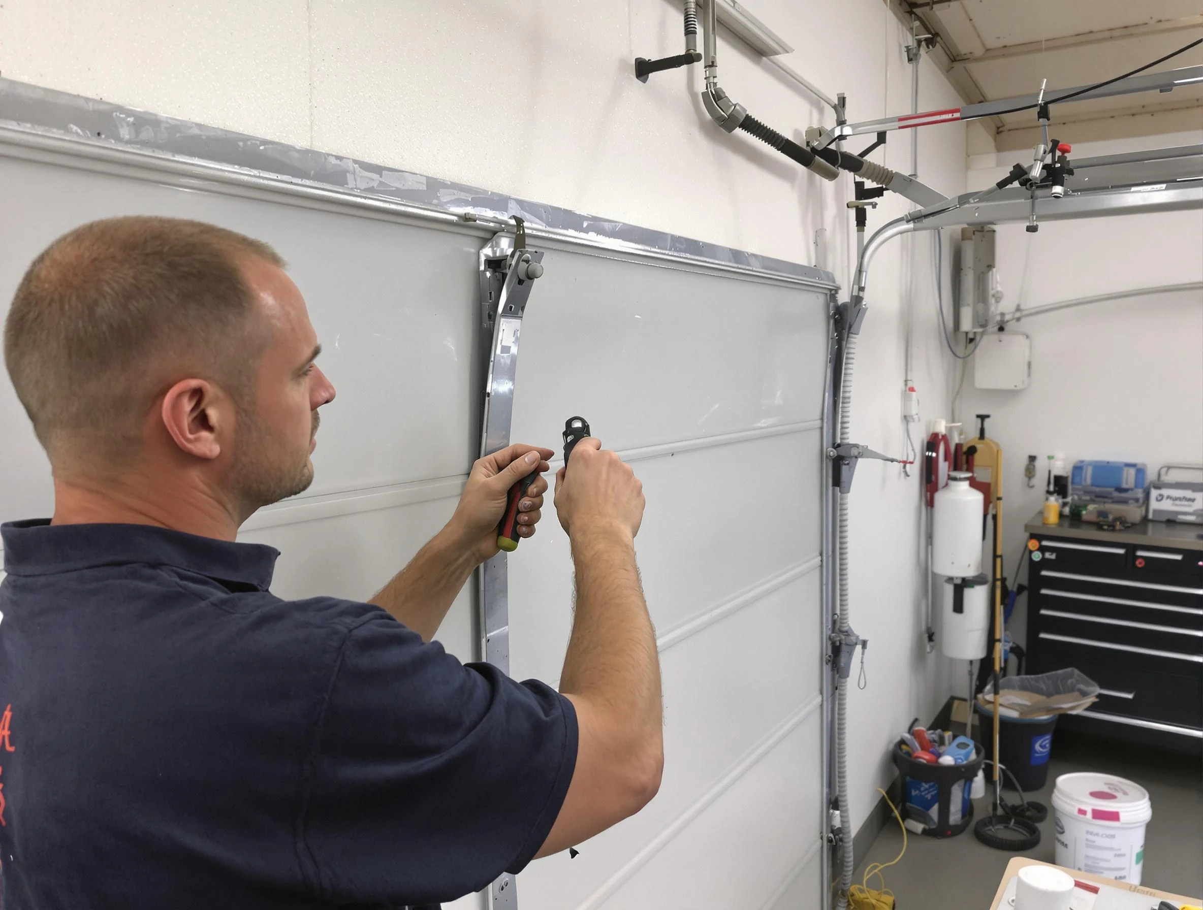 Before and after garage door dent repair by Pittsburgh Garage Door Repair in Pittsburgh