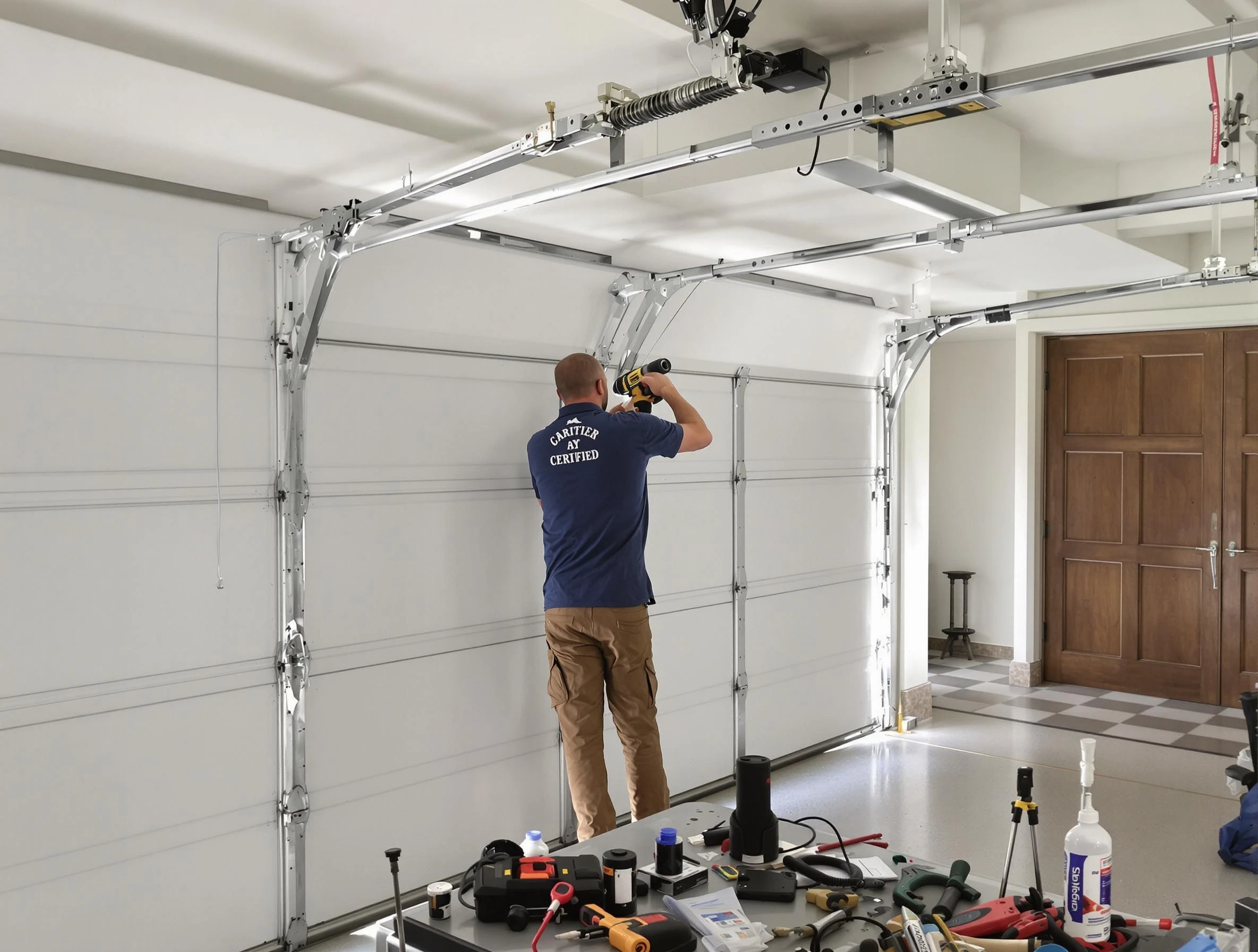 Pittsburgh Garage Door Repair certified technician performing precision garage door repair in Pittsburgh