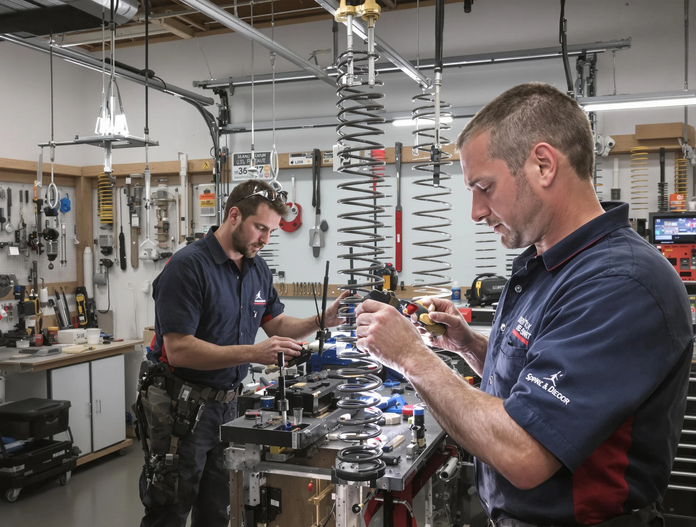 Garage door spring repair service by Pittsburgh Garage Door Repair in Pittsburgh